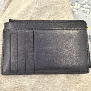 Madewell Navy Essential Leather Card Holder - Unisex